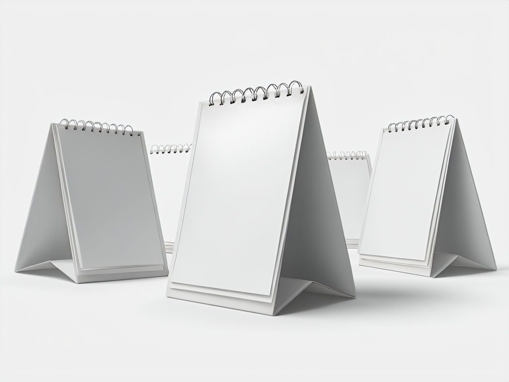 Minimalist Desk Calendars Arrangement for Corporate Settings Mockup