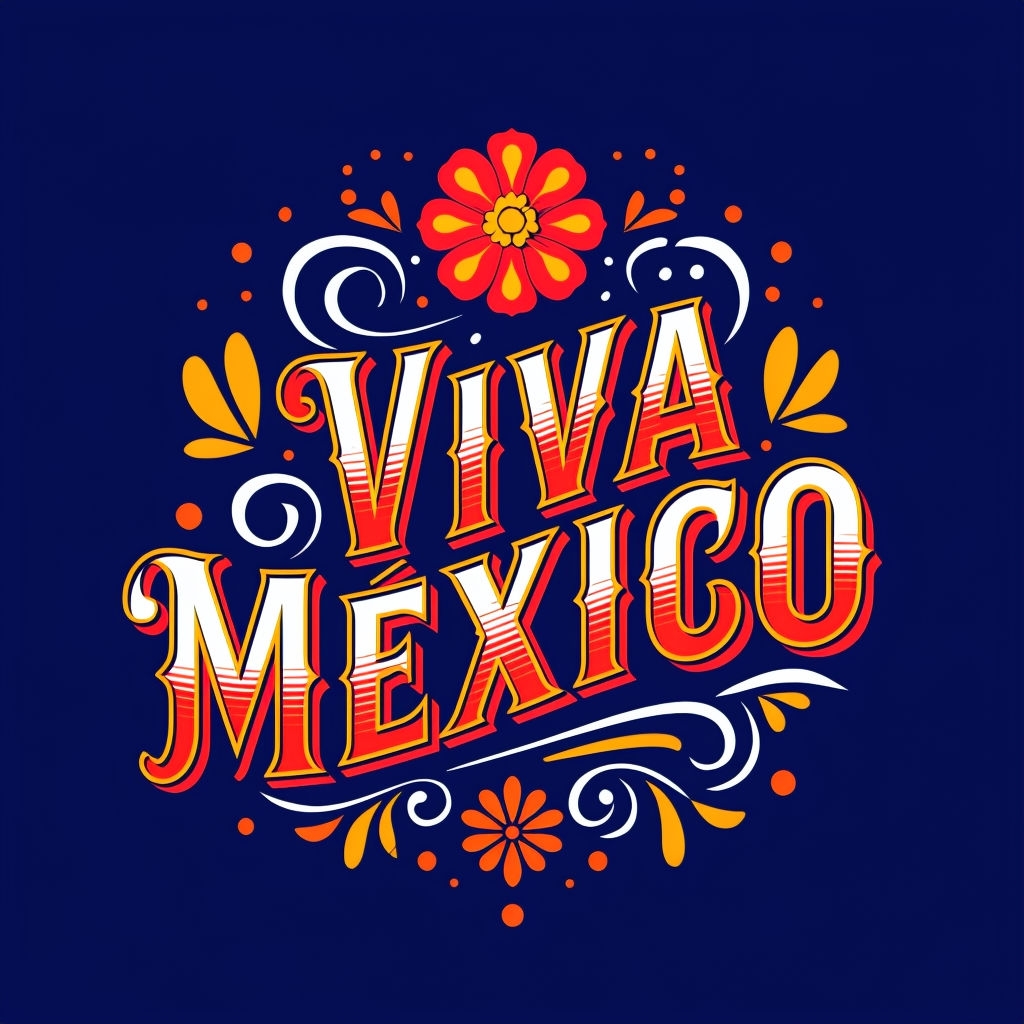 Vibrant VIVA MÉXICO Festive Graphic T-Shirt