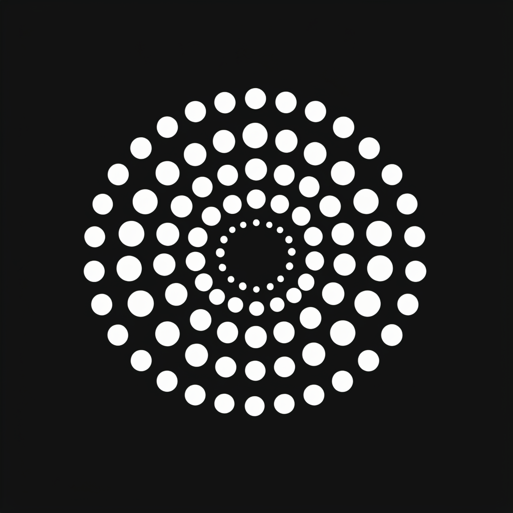 Minimalist White Dots Circular Pattern Logo