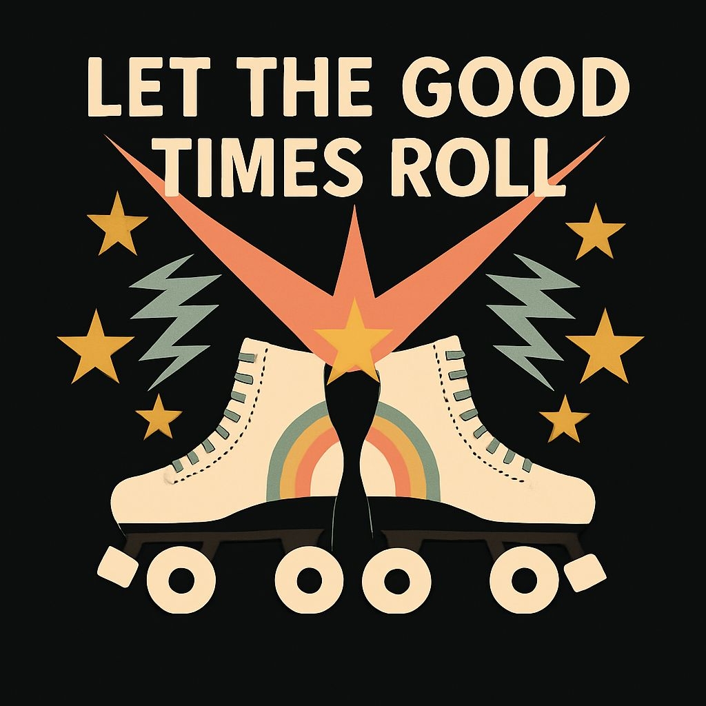 Vintage Roller Skates Let the Good Times Roll T-Shirt