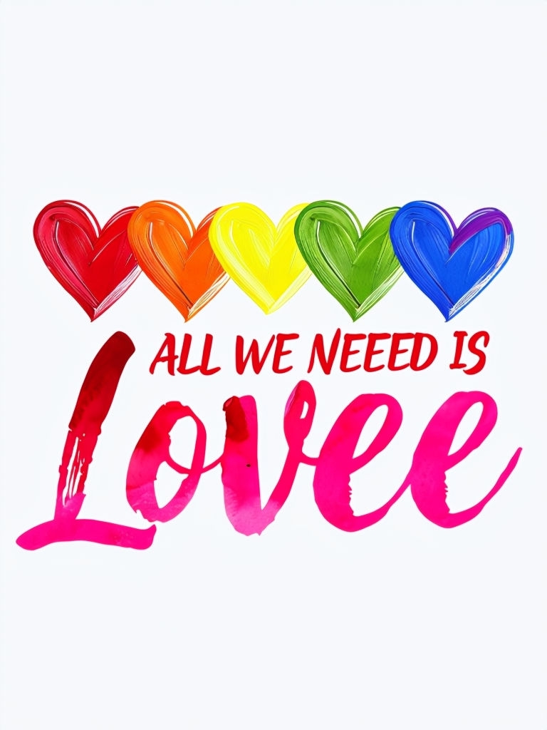 All We Need Is Lovee Hand-Painted Hearts T-Shirt