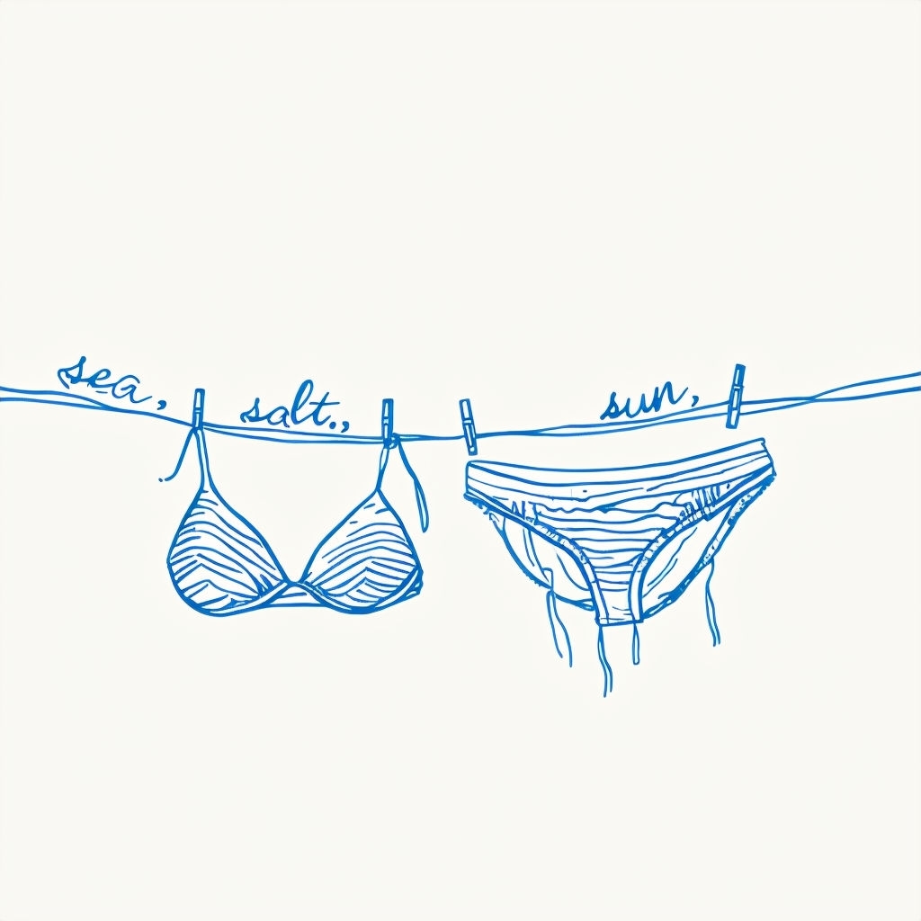 Sea Salt Sun Minimalist Clothesline Art Poster