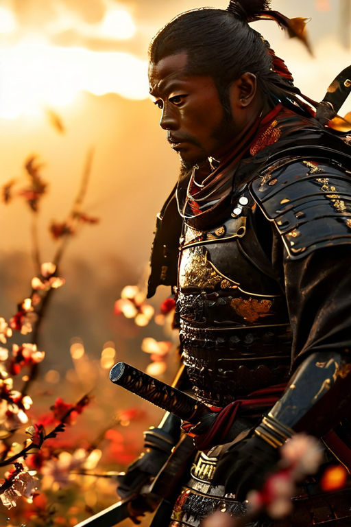 A black samurai in full armor by Murillo Henrique - Playground