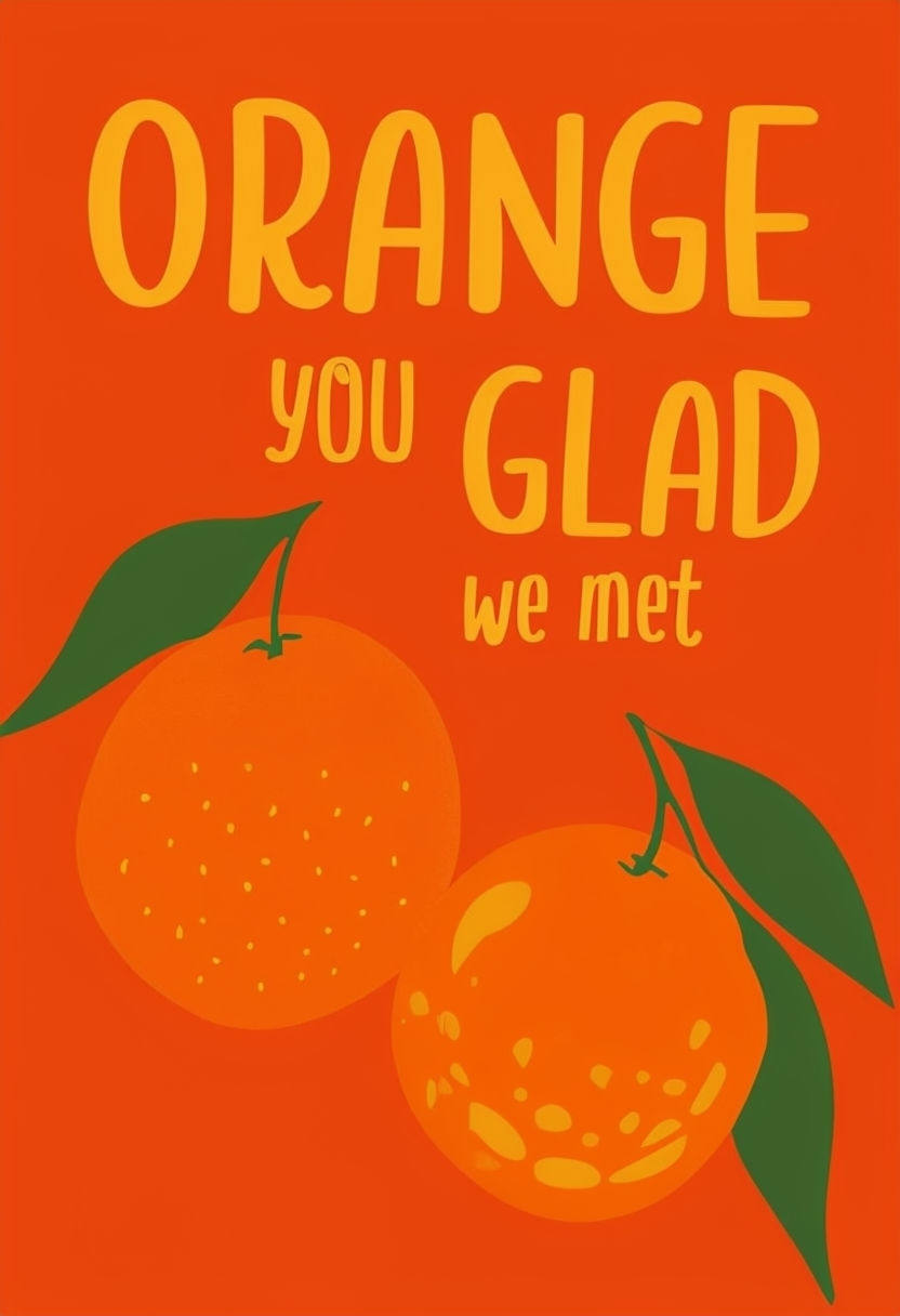 Cheerful Orange Greeting Card with Fun Playful Text Design Cards & Invites