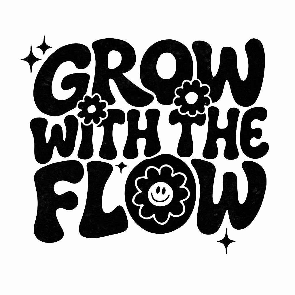 Grow With The Flow Retro Text Design Mug