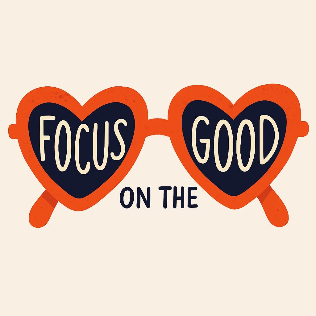 Motivational Heart-Shaped Sunglasses Focus Good Sticker