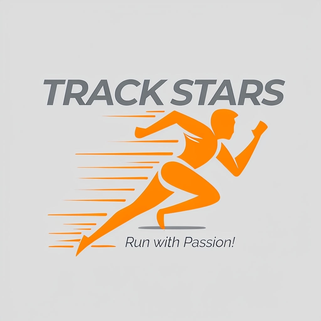 Dynamic Track Stars Club Logo with Running Figure