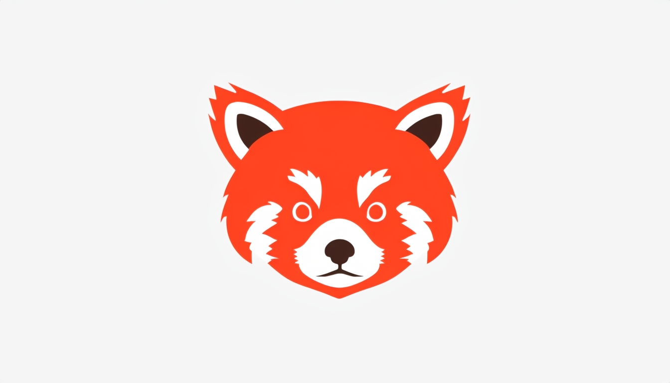 Red Panda Minimalist Logo Design