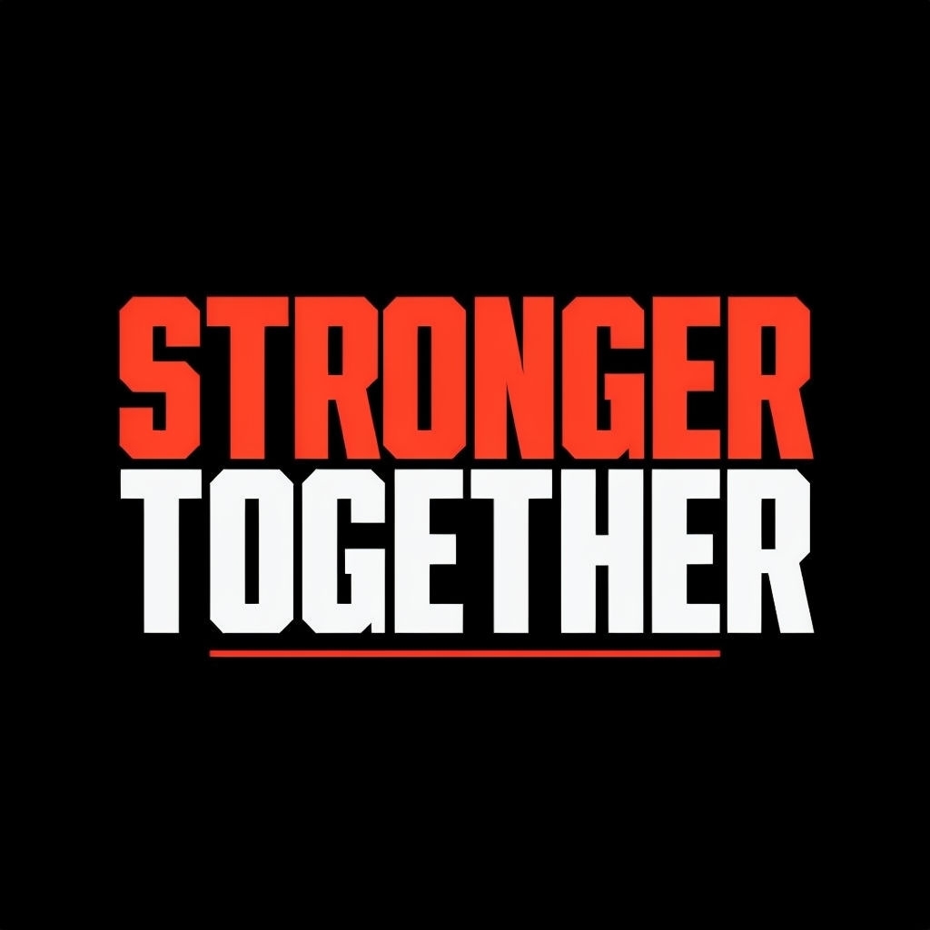 Powerful Stronger Together Typography T-Shirt Design
