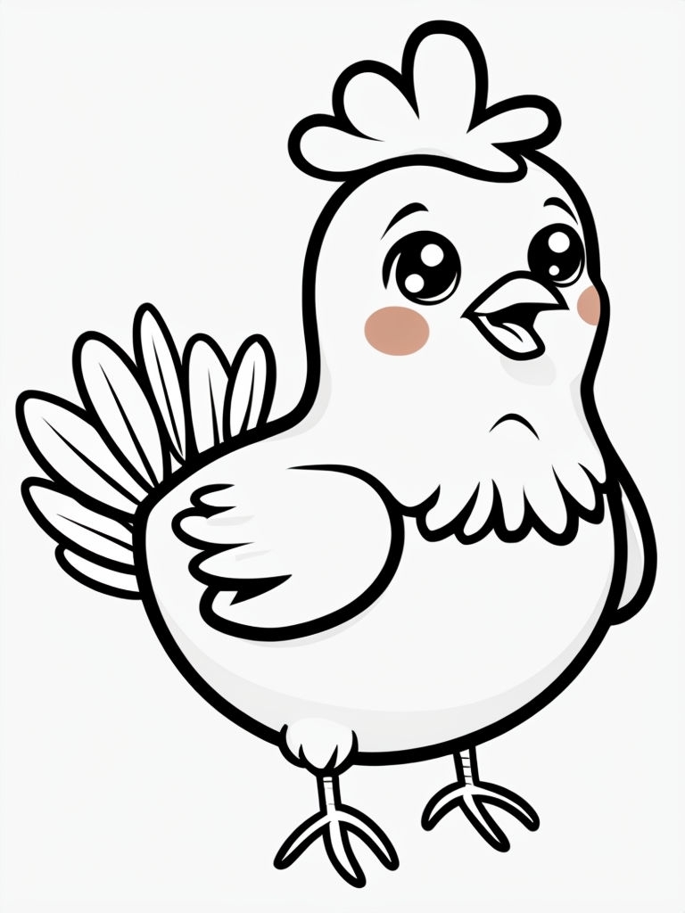 Cute Cartoon Chicken Illustration Sticker