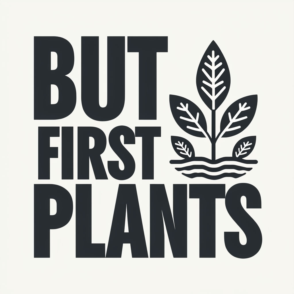 But First Plants Minimalist Graphic Design T-shirt