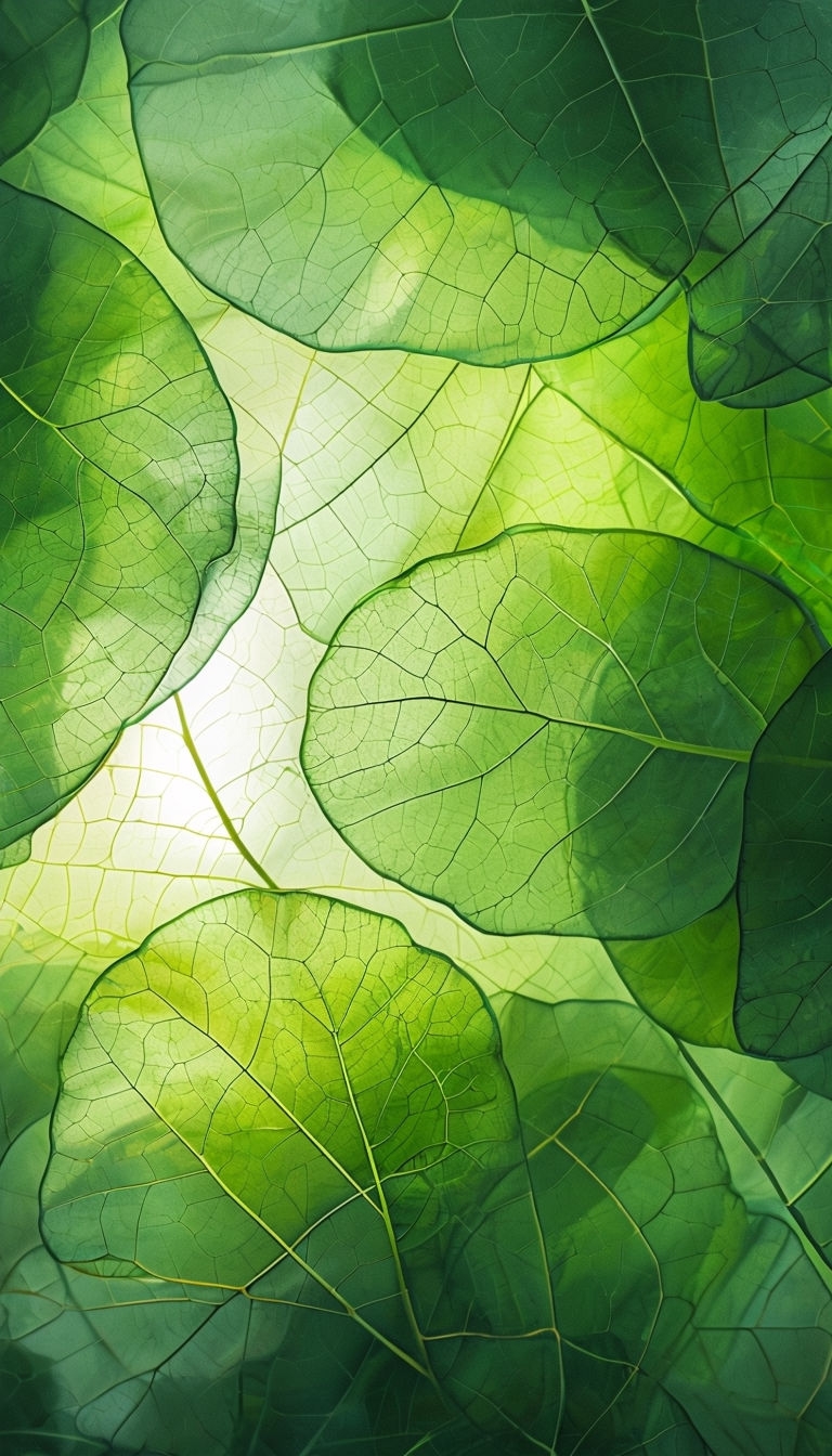 Intricate Green Leaf Texture Close-Up Photography Phone Case Cover