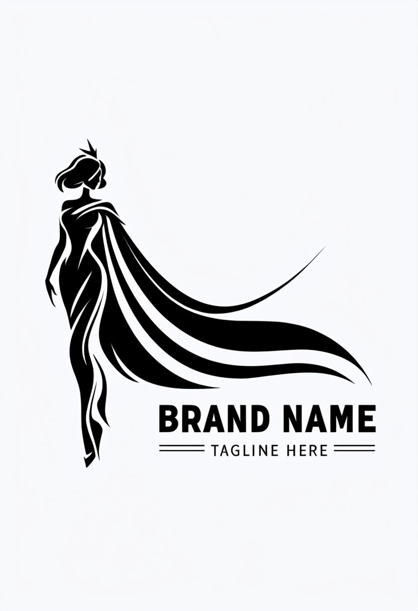 Elegant Minimalist Branding Logo with Female Silhouette Poster