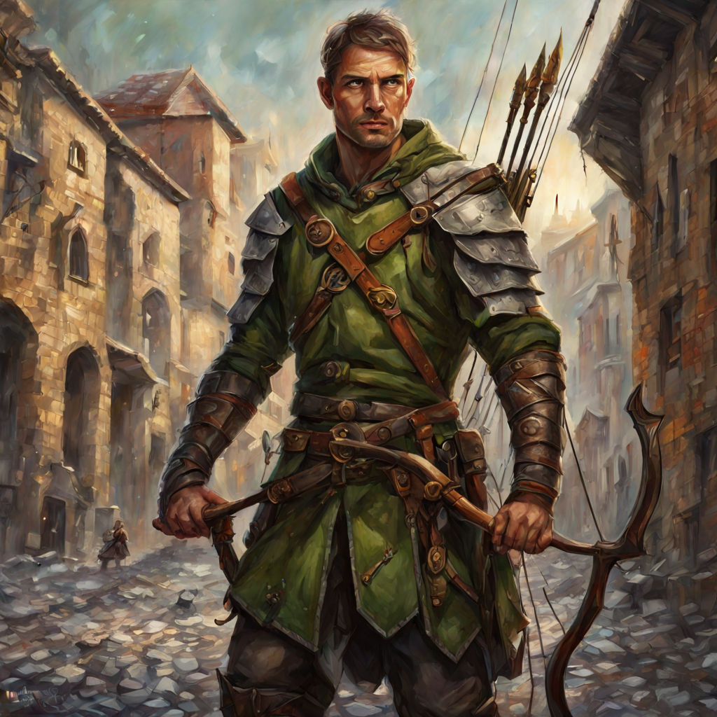 Concept art portrait of a male archer by Pierre Calmettes - Playground