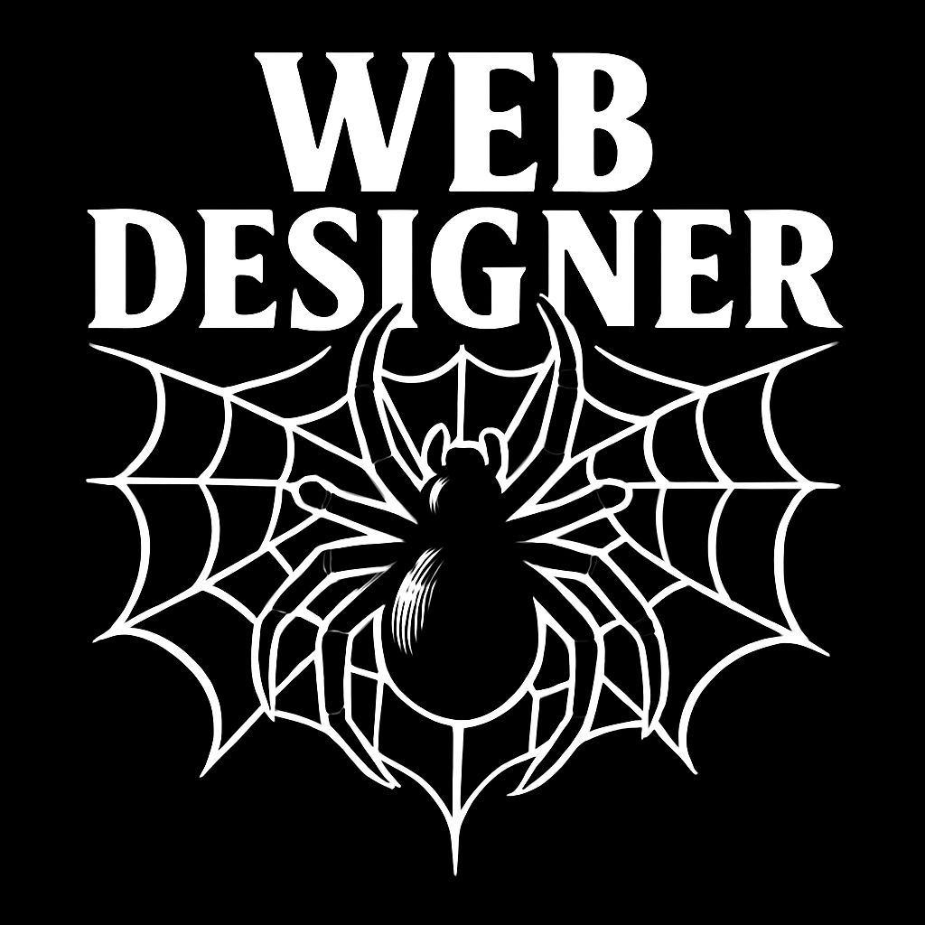 Striking WEB DESIGNER Spider Web Graphic T-Shirt