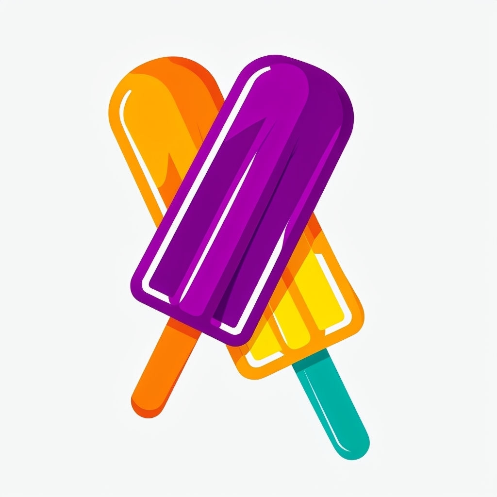 Vibrant Flat Icon Popsicle Illustration Sticker