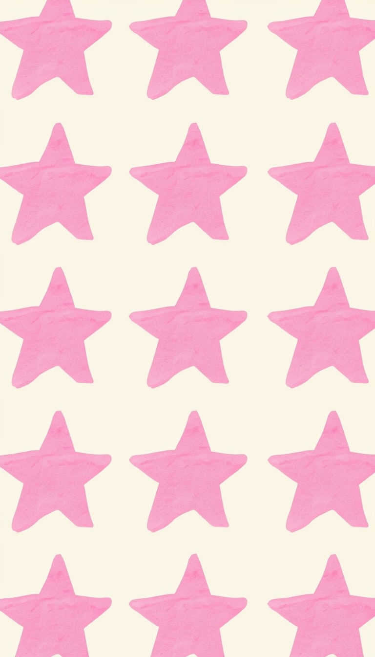 Playful Light Pink Stars Pattern on Cream Background Phone Case Cover