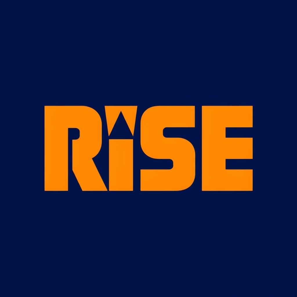 Vibrant Orange RISE Logo with Minimalist Design Elements
