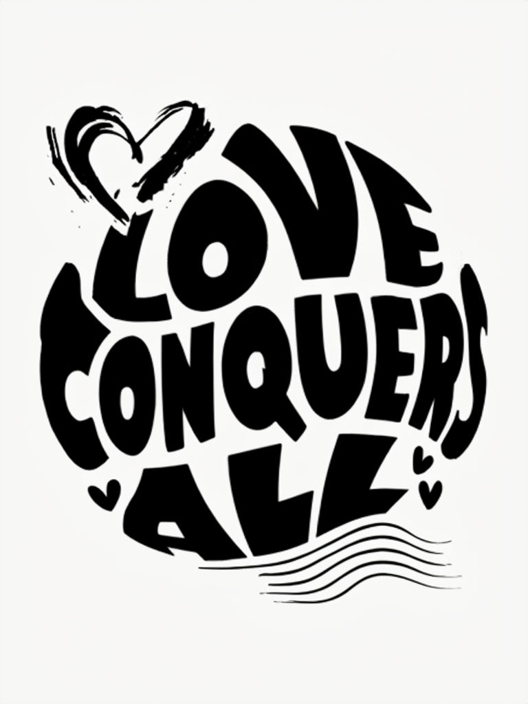 Love Conquers All Bold Typography T-Shirt