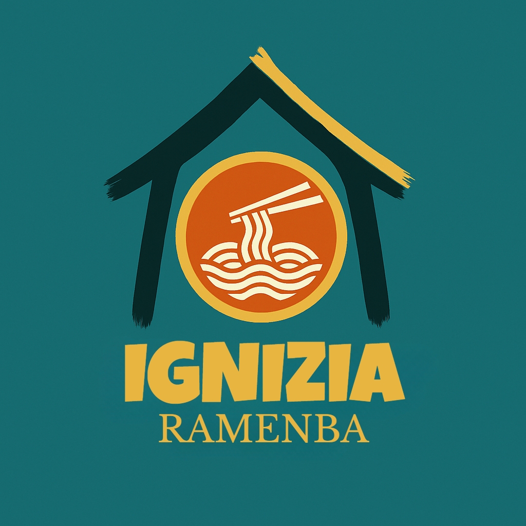 Modern Minimalist Ramen House Logo Design in Vibrant Colors