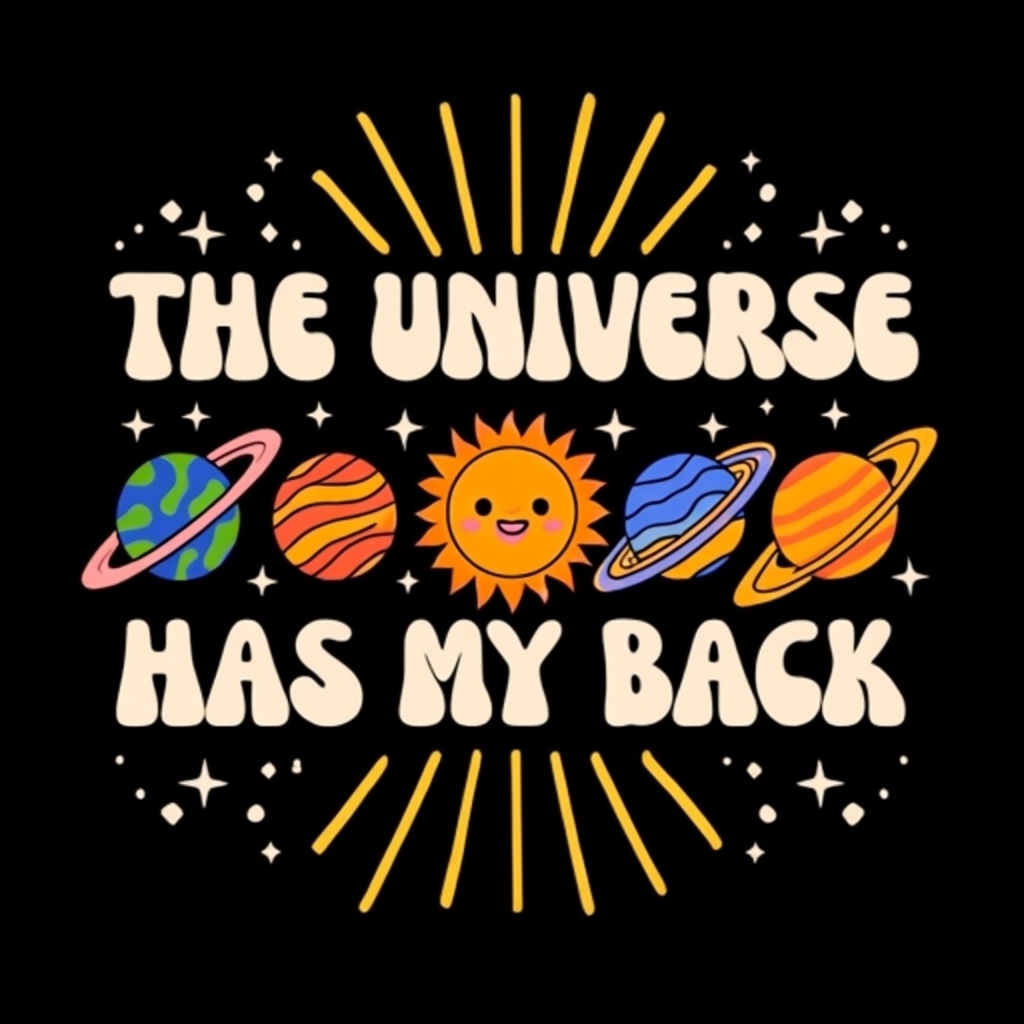 The Universe Has My Back Whimsical Space T-Shirt