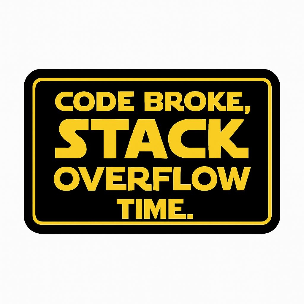 Humorous Computer Error Design Code Broke Sticker