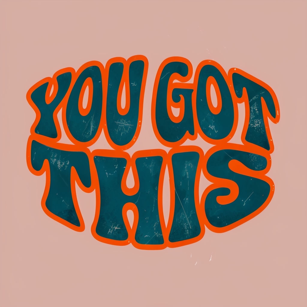 Vibrant Retro 'You Got This' Motivational Sticker Design