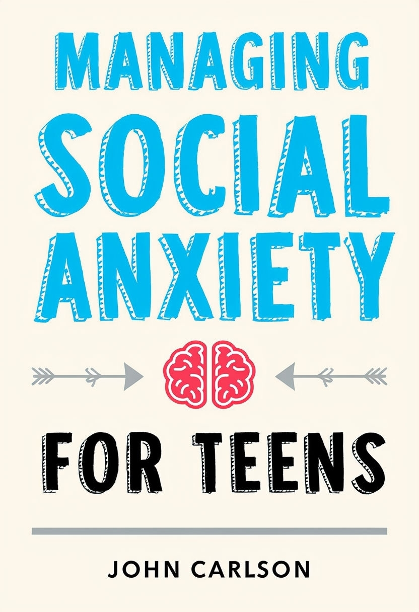 Managing Social Anxiety for Teens Minimalist Book Cover Design