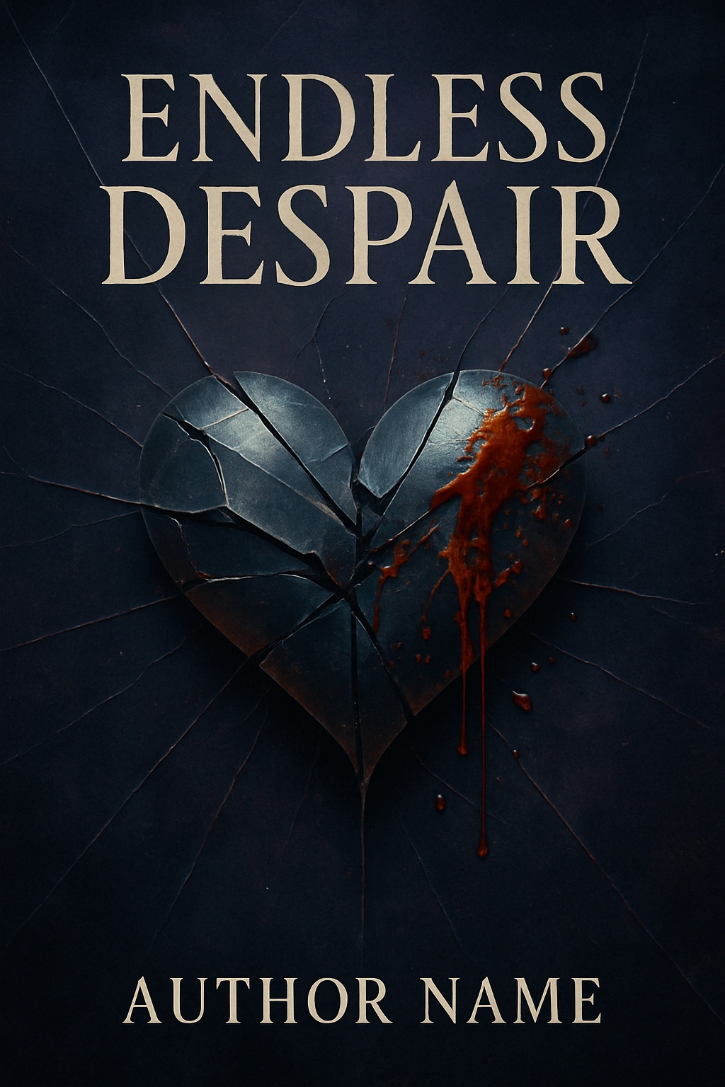 Cracked Metallic Heart with Blood Splash EBook Cover