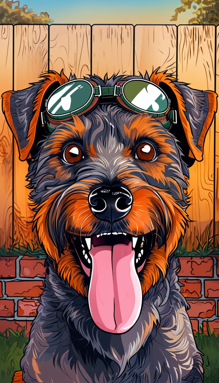 Cheerful Dog with Aviator Goggles Cartoon Illustration Phone Case Cover