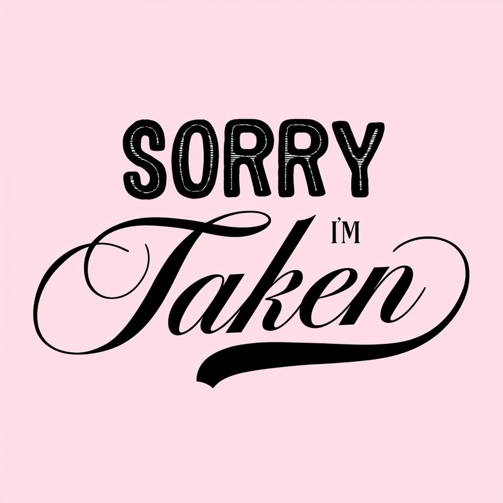 Sorry I'm Taken Playful Typography T-Shirt