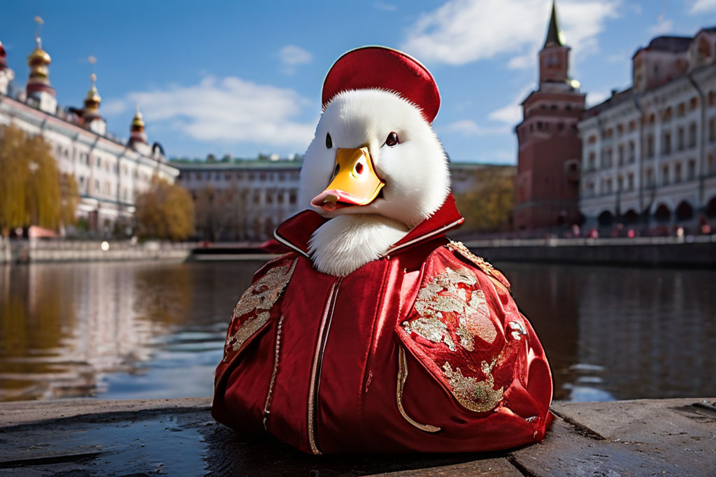 Muscovy duck that is dressed in soviet attire by Levi - Playground