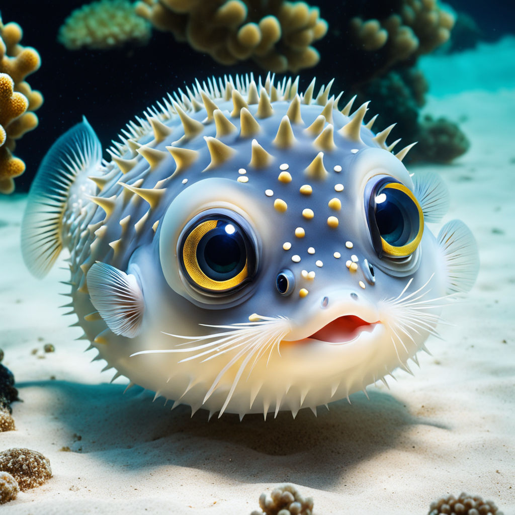 Pufferfish with magical defensive spikes - Playground