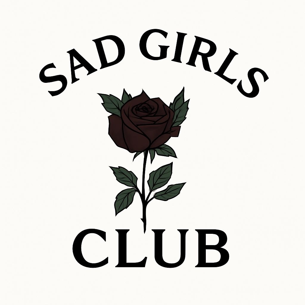 Sad Girls Club Minimalist Dark Rose Typography Sticker