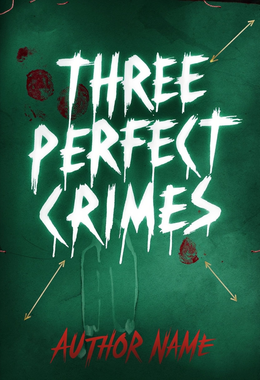 Three Perfect Crimes Thriller Ebook Cover Design with Forensic Elements