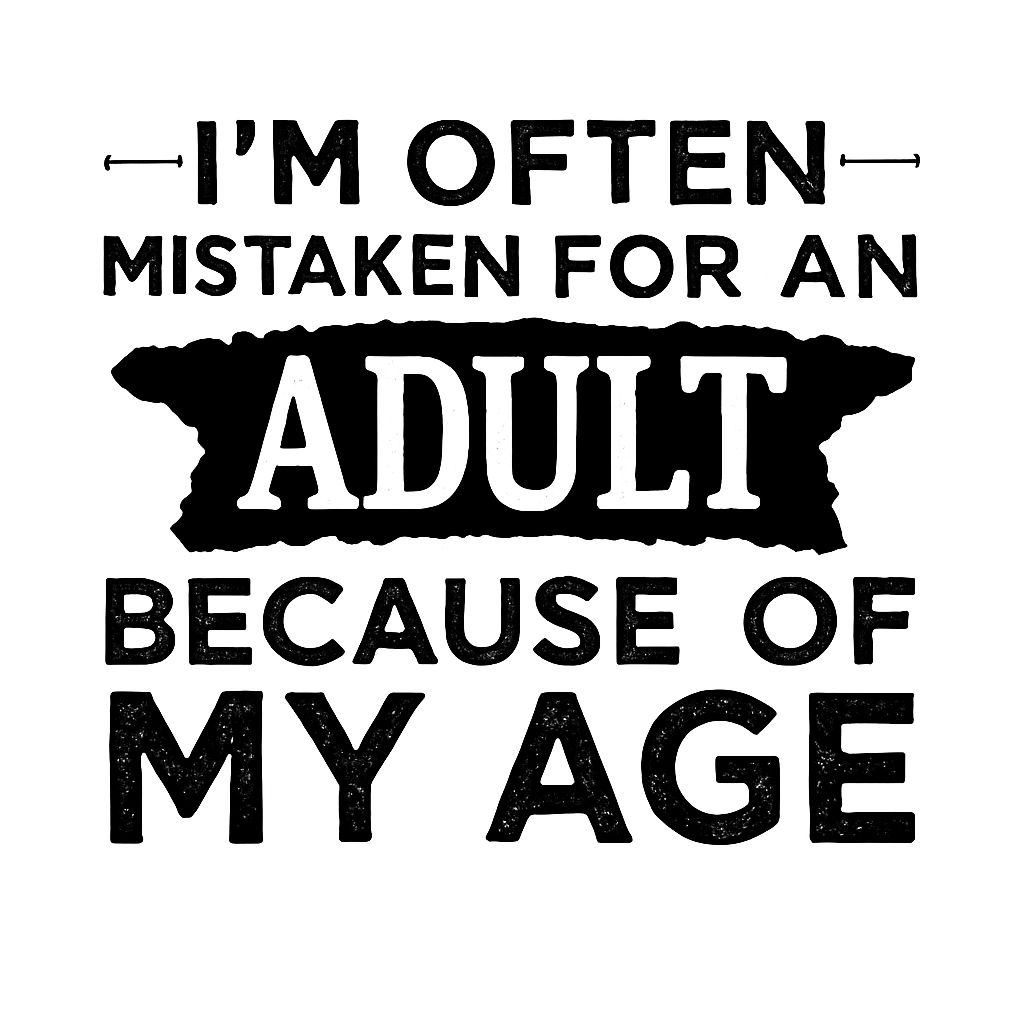 Humorous Quote on Adulthood Typography Sticker