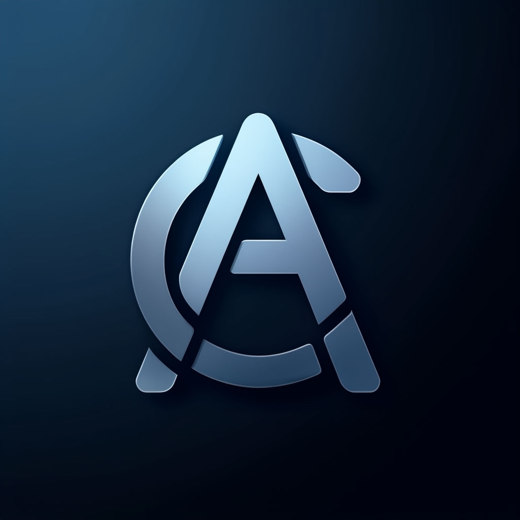 Modern Interlocking AC Monogram Logo Design on Dark Gradient Background Monogram