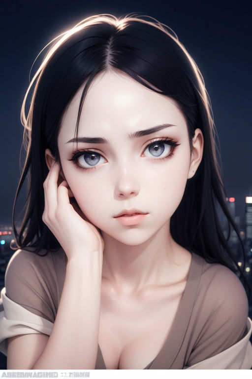 Anime style depiction of an enigmatic young woman by kin lee - Playground