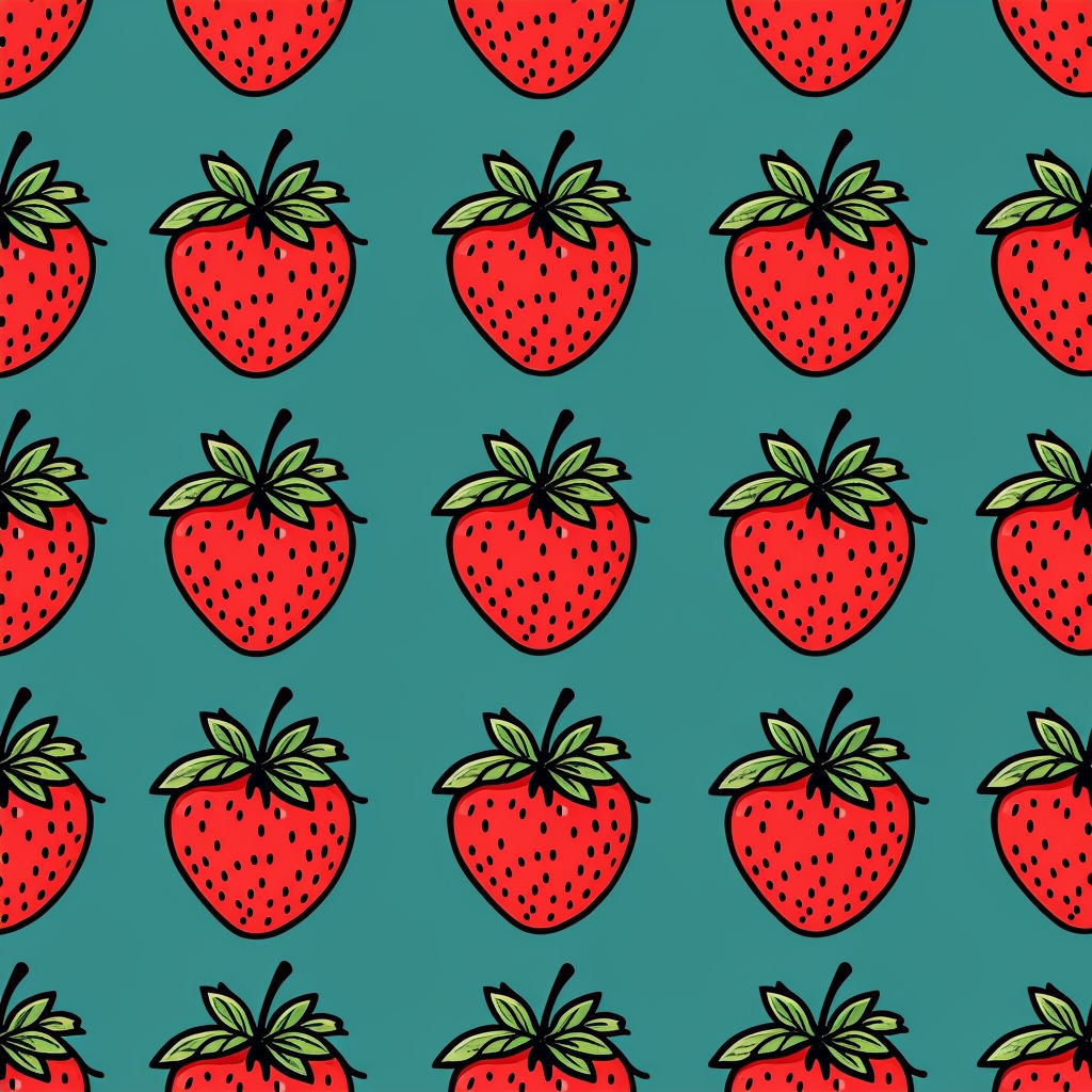 Cute Cartoon Strawberry Seamless Pattern Design