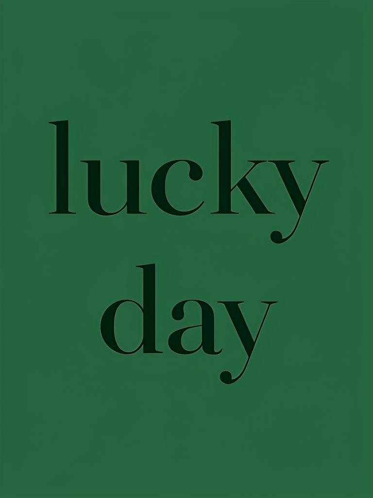 Elegant Minimalist Lucky Day Typography Design Poster