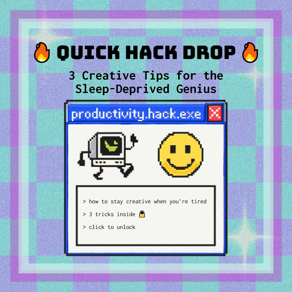 Nostalgic Quick Hack Drop Graphic with Creative Tips Poster