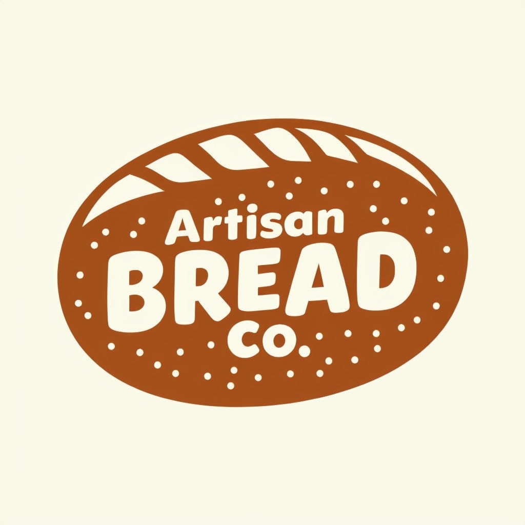 Minimalist Artisan Bread Logo Design on Cream Background Logo