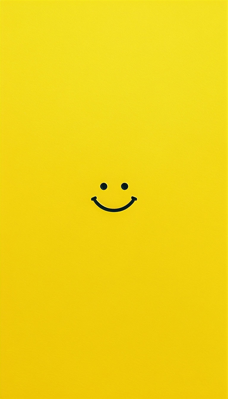 Minimalist Black Smiley Face on Yellow Background Phone Case Cover