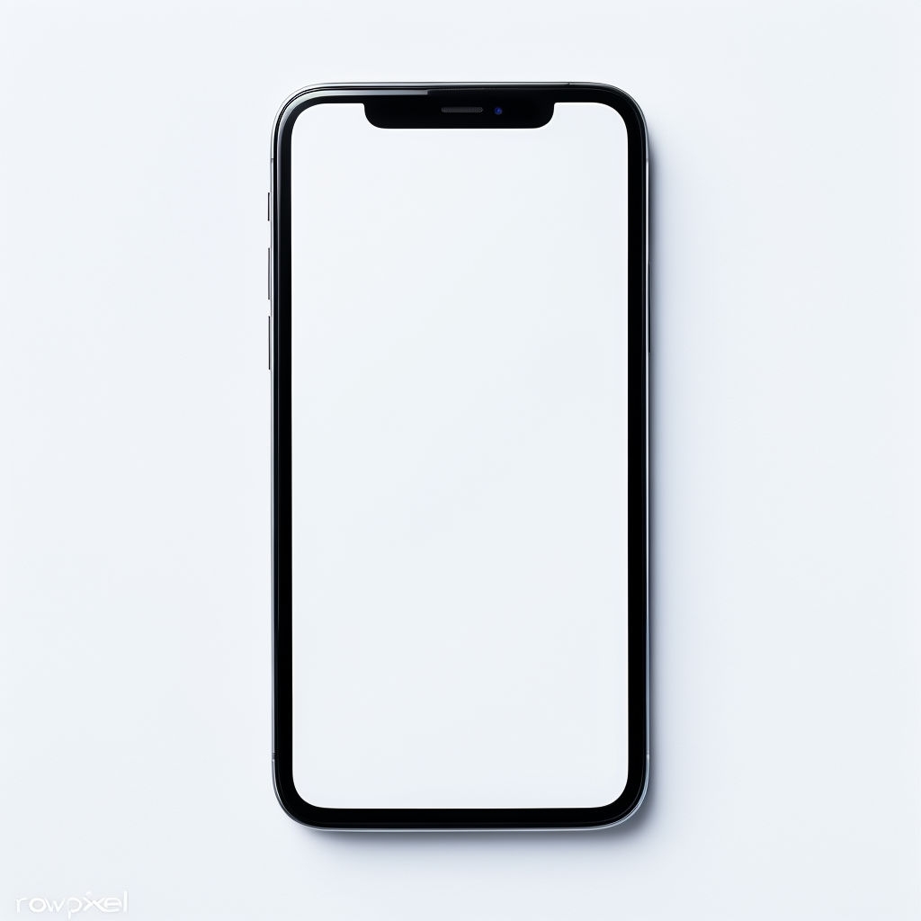 Sleek Black iPhone-Like Smartphone Top-Down View Mockup