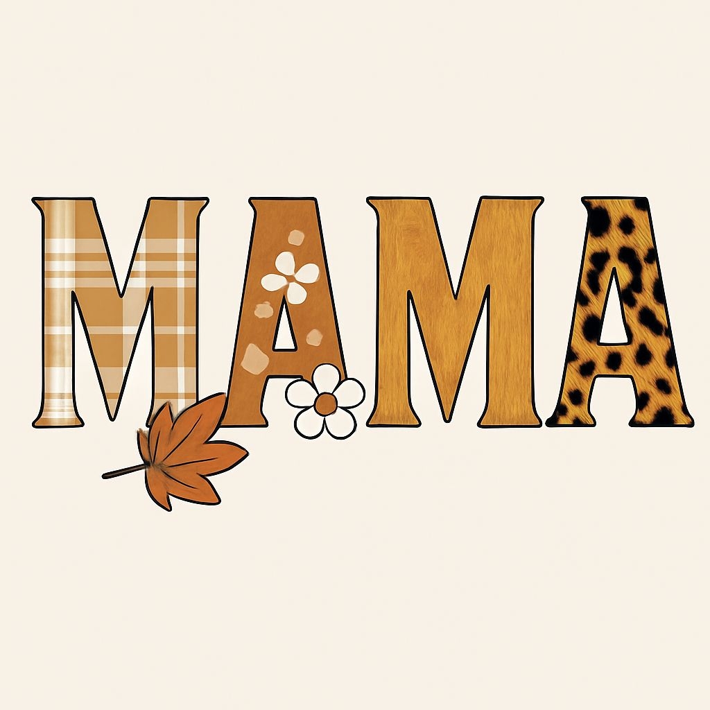Whimsical Mama Lettering with Floral and Leaf Designs T-Shirt