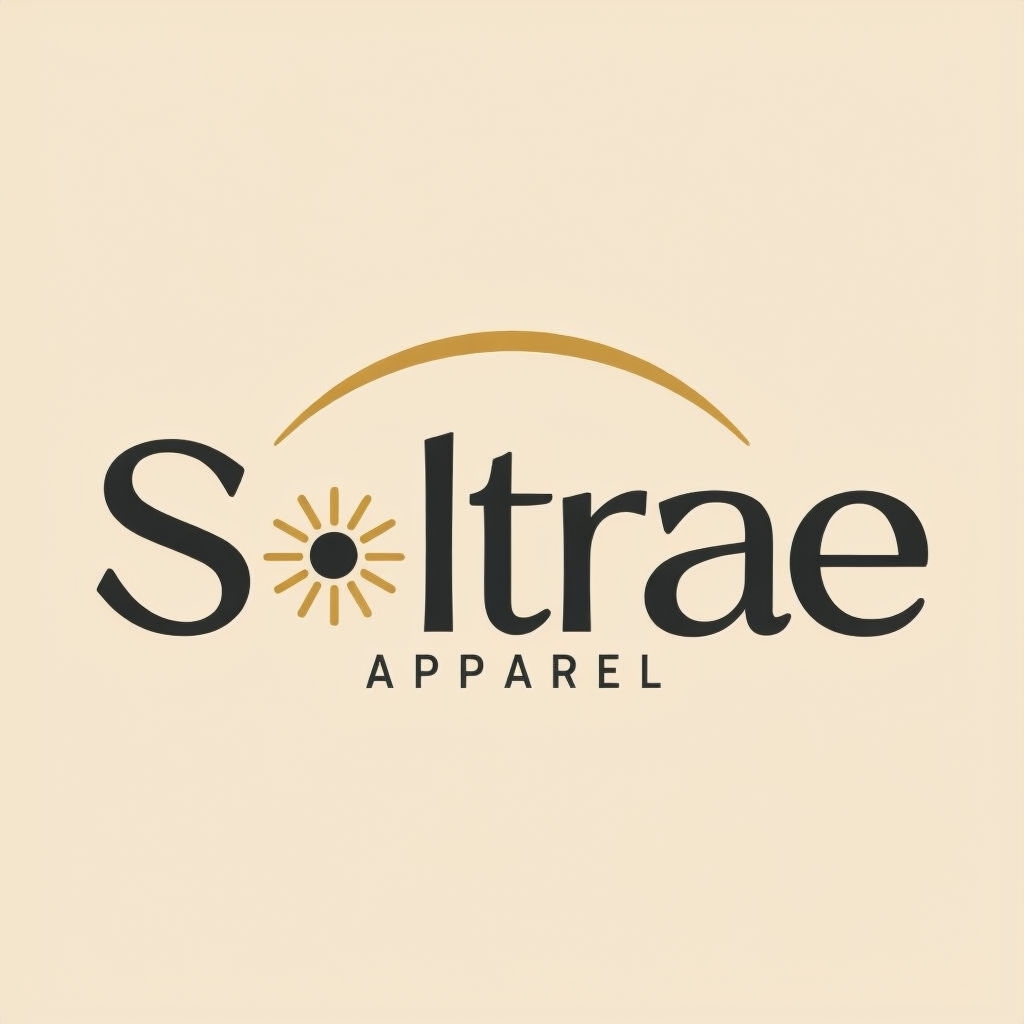 Elegant Soltrae Logo with Sun Glyph and Minimalist Design Logo