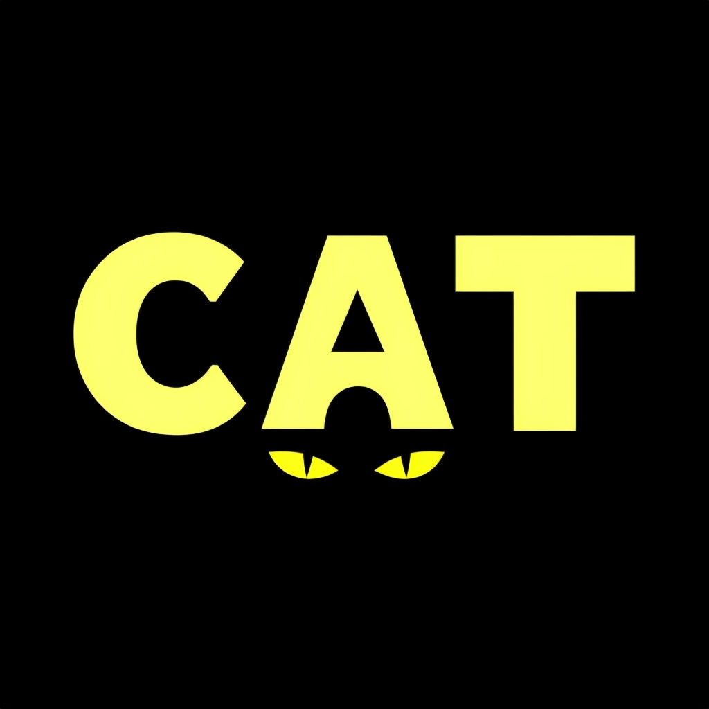 Minimalist Cat Typography with Playful Eyes T-Shirt