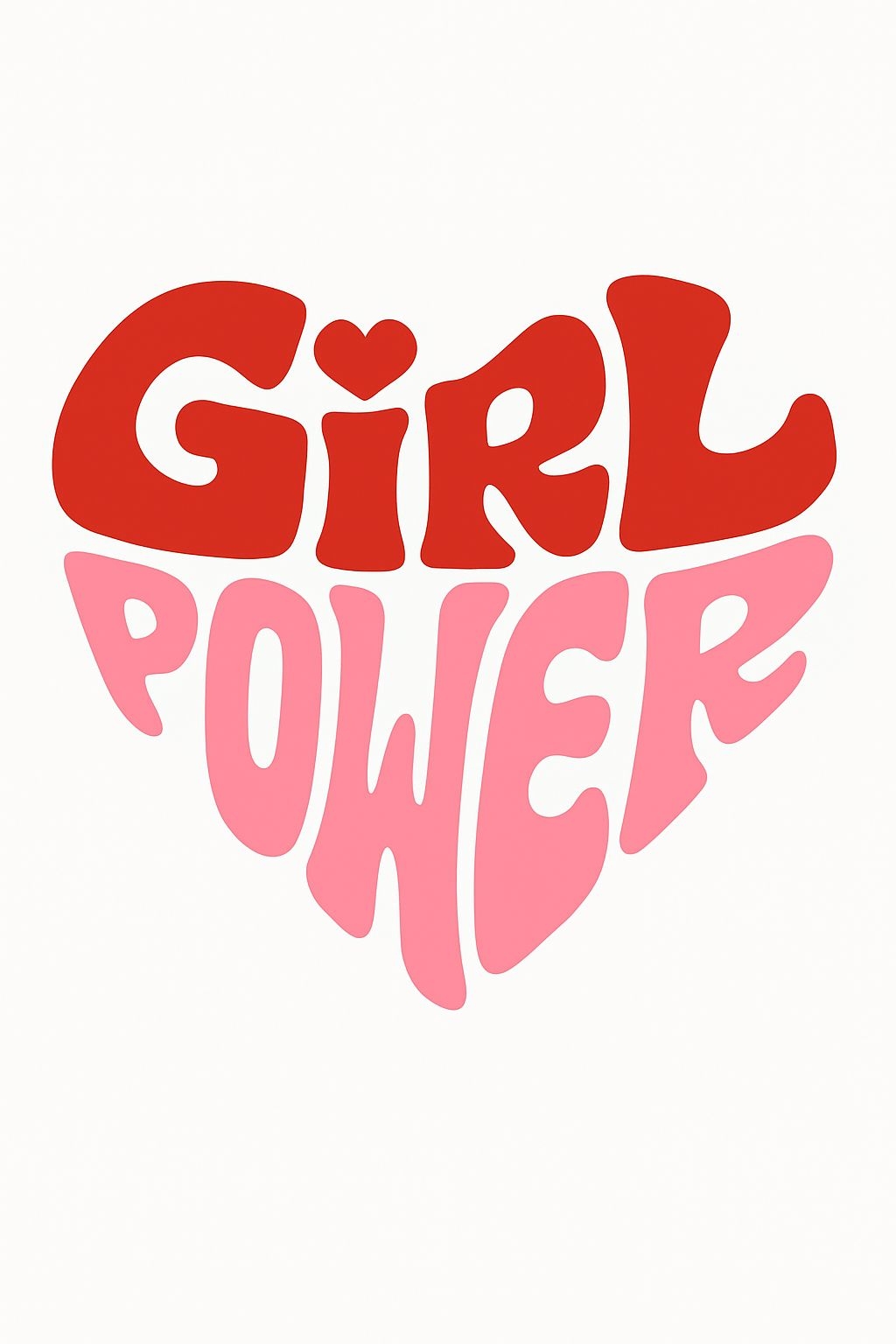Bold Feminist Girl Power Heart Design T-Shirt