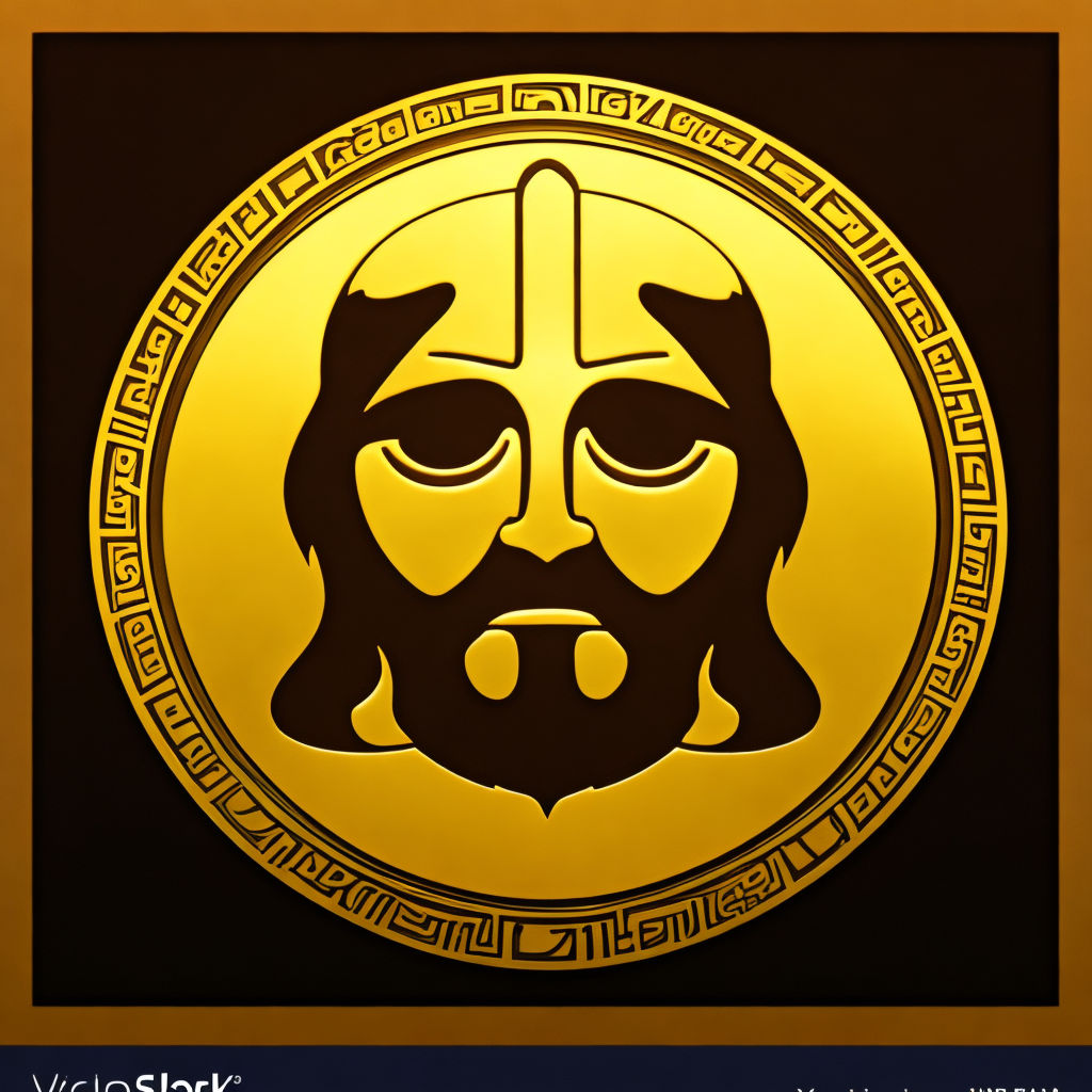 Helius ancient god face with crowd golden logo by Kaio Marques - Playground