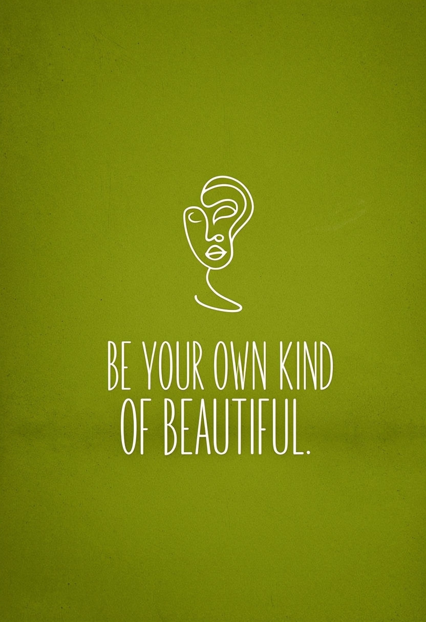 Minimalist Inspirational 'Be Your Own Kind of Beautiful' Poster